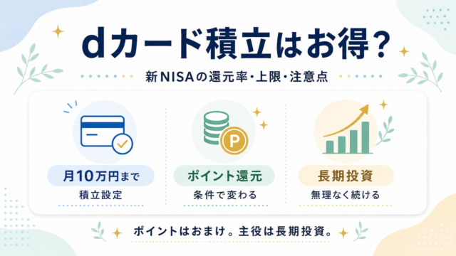 マネックス証券のdカード積立はお得？新NISAの還元率・上限・注意点を初心者向けに解説