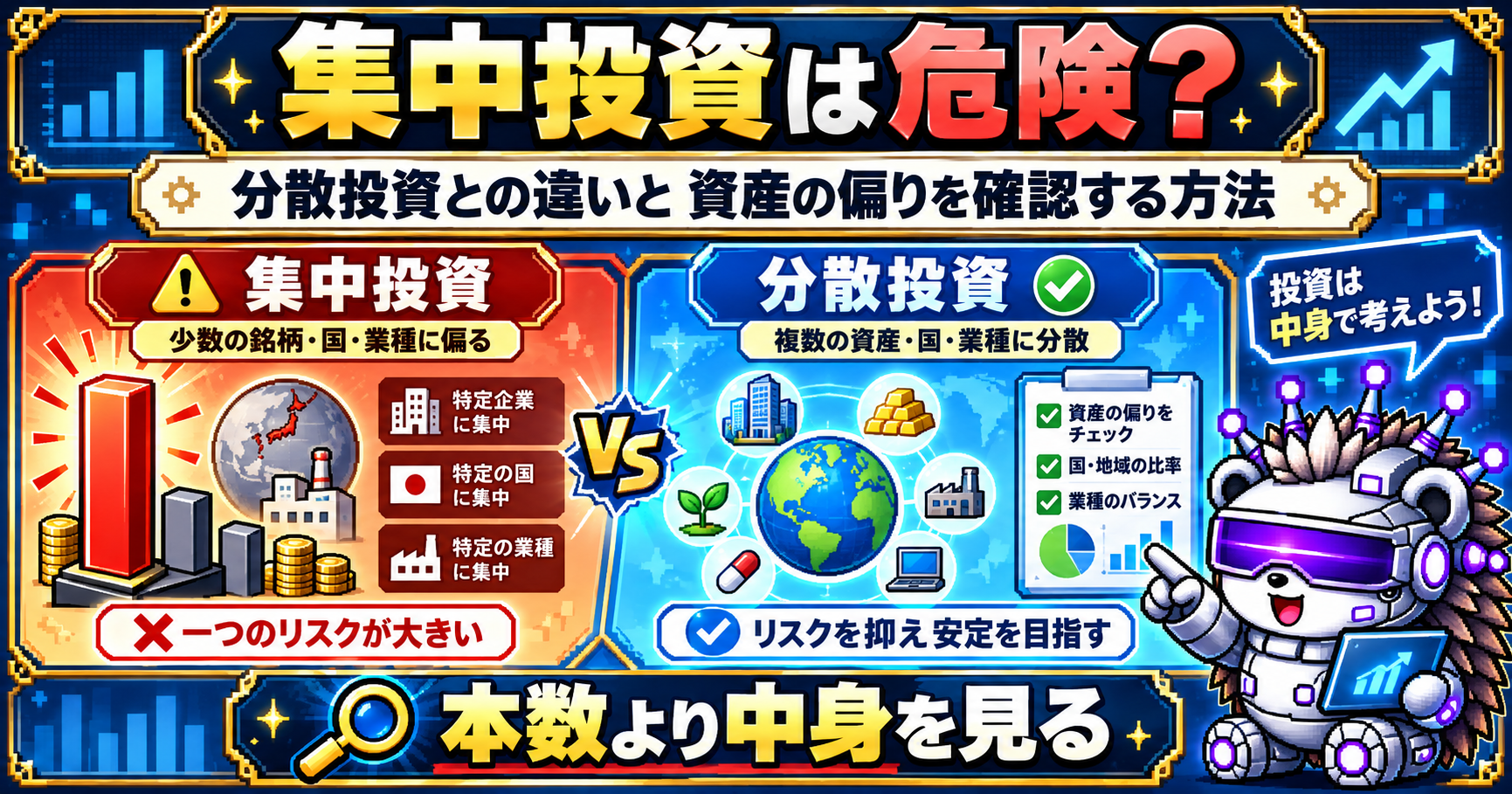 集中投資は危険?分散投資との違いと資産の偏りを確認する方法